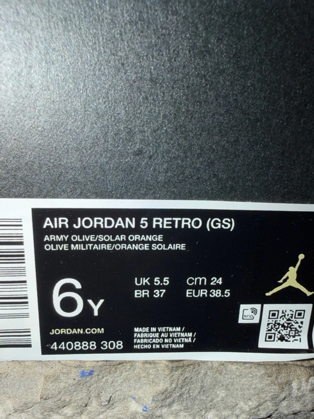 Jordan Olive Green and Orange Kids' High-Top Sneakers